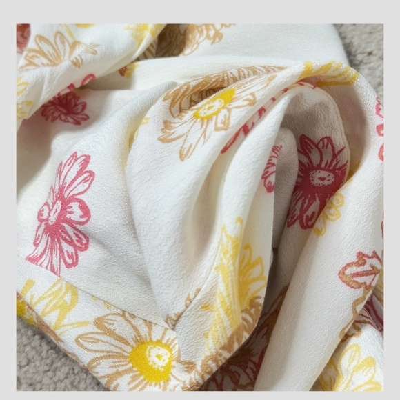 Free People Hawaii Dress Empire Waist Short Sleeve Mini Length Pink Yellow Cream - Picture 9 of 15